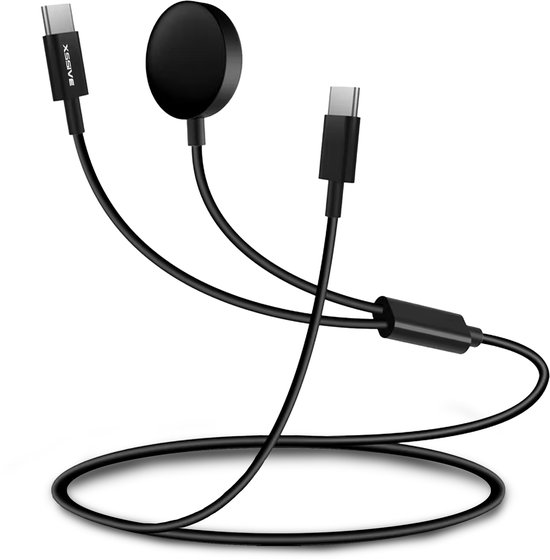 2-in-1 Oplader Geschikt voor Samsung Galaxy Watch 7, 6, 5, 4, 3 & Active (2) - USB-C Oplaadkabel 1 Meter