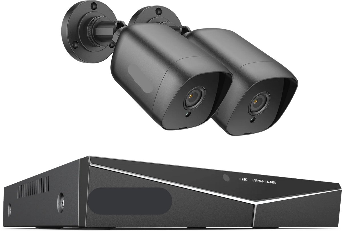 Beveiligingscamerasysteem - 4CH DVR - Openlucht- Bewakingscamera - Beveiligingscamera - IP66 Waterdichte - 2MP IR Buitenbeveiligingscameras - 1080P TVI CCTV Surveillance Kit - 4TB HDD - 2 Stuks - Zwart
