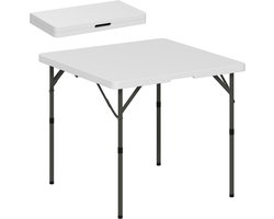 Outsunny campingtafel - kunststof, metaal - 86x86x74 cm - wit
