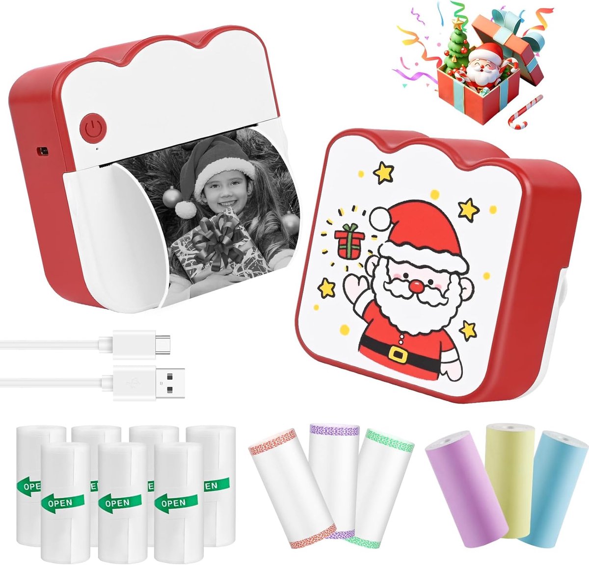 Draagbare Mini-Fotoprinter met Bluetooth - Thermische Printer voor Smartphone Zonder Inkt