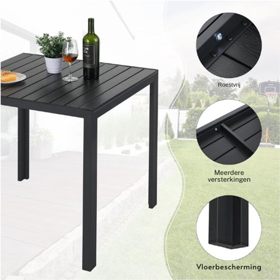 GOPLUS 3-delige bistroset, outdoor tuinset van gegoten aluminium met afneembare ijsemmer en paraplugat, bistrotafel met 2 stoelen voor tuin, erf en terras, stabiel en antiek balkonmeubelset, brons