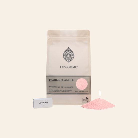 Foto: Parelkaars zand baby roze 750g 30 lontjes natuurlijke vegan zandkaarsen pearled candle powder candle