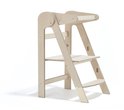 Houten opstapje voor kinderen met twee treden en een plateau.