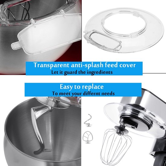 Royal Swiss Keukenmachine - 10 Liter Keukenrobot XL - Multifunctioneel keuken robot - Krachtig 2000W Foodprocessor - Keukenmixer - RVS van Royal Swiss — afbeelding 3