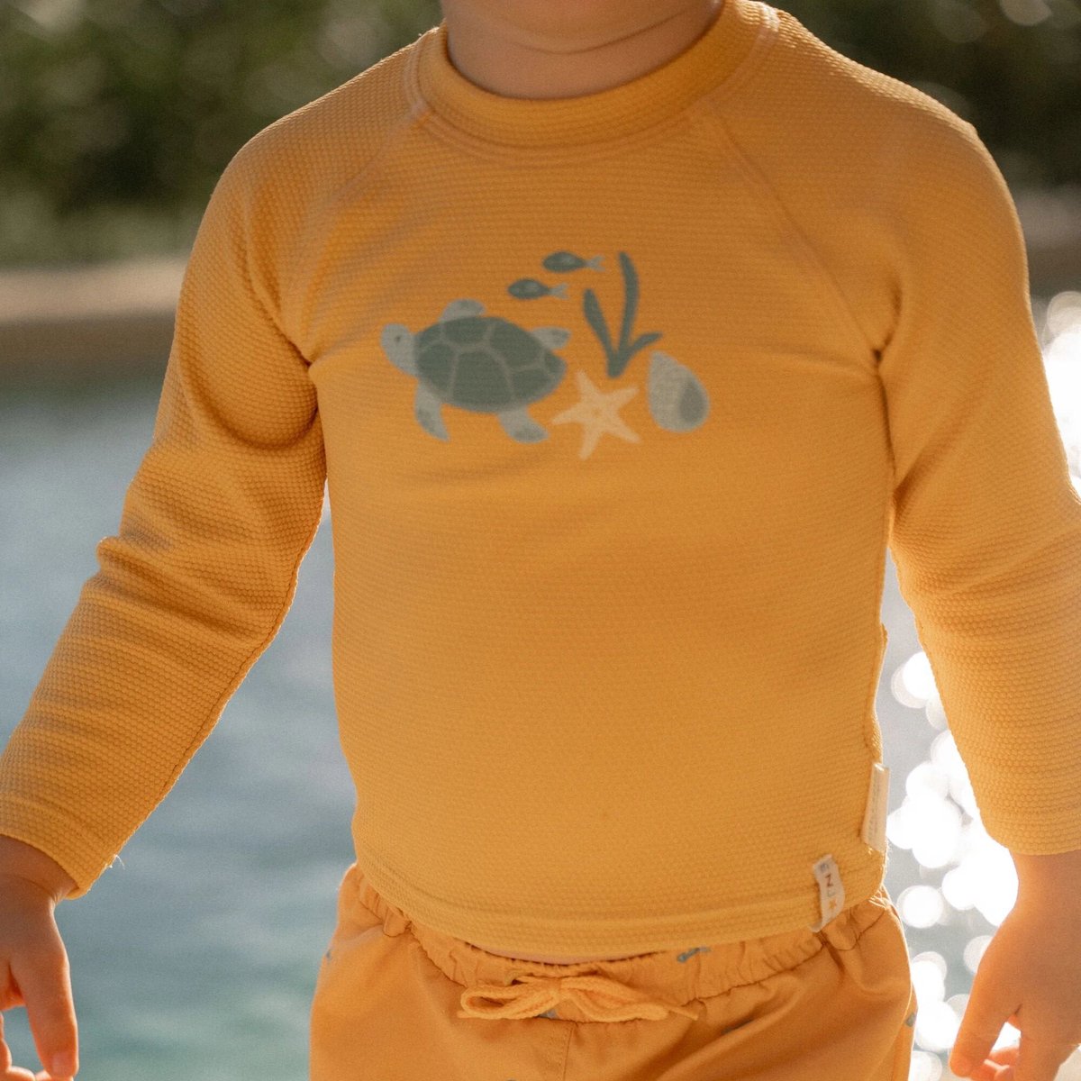 Zwemshirt lange mouw - Geel - Seashells and Stripes-62/68