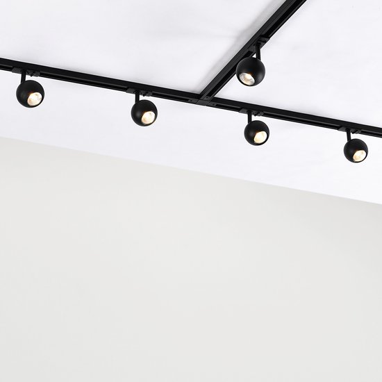 Système sur rail Design de 3 mètres monophasé avec 4 spots Dex - rail plafond