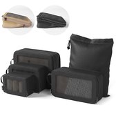 ONYX Compressie Packing Cubes - 5 stuks - Koffer Organizer Set - Compressie rits - Voor koffers en tassen - Bagage & Backpack Compression - Zwart