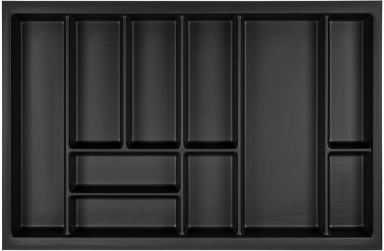 Orga-Box Junker Slim - Range-couverts pour tiroirs de 80 cm - Structure gris Lava perle - Bestekbak
