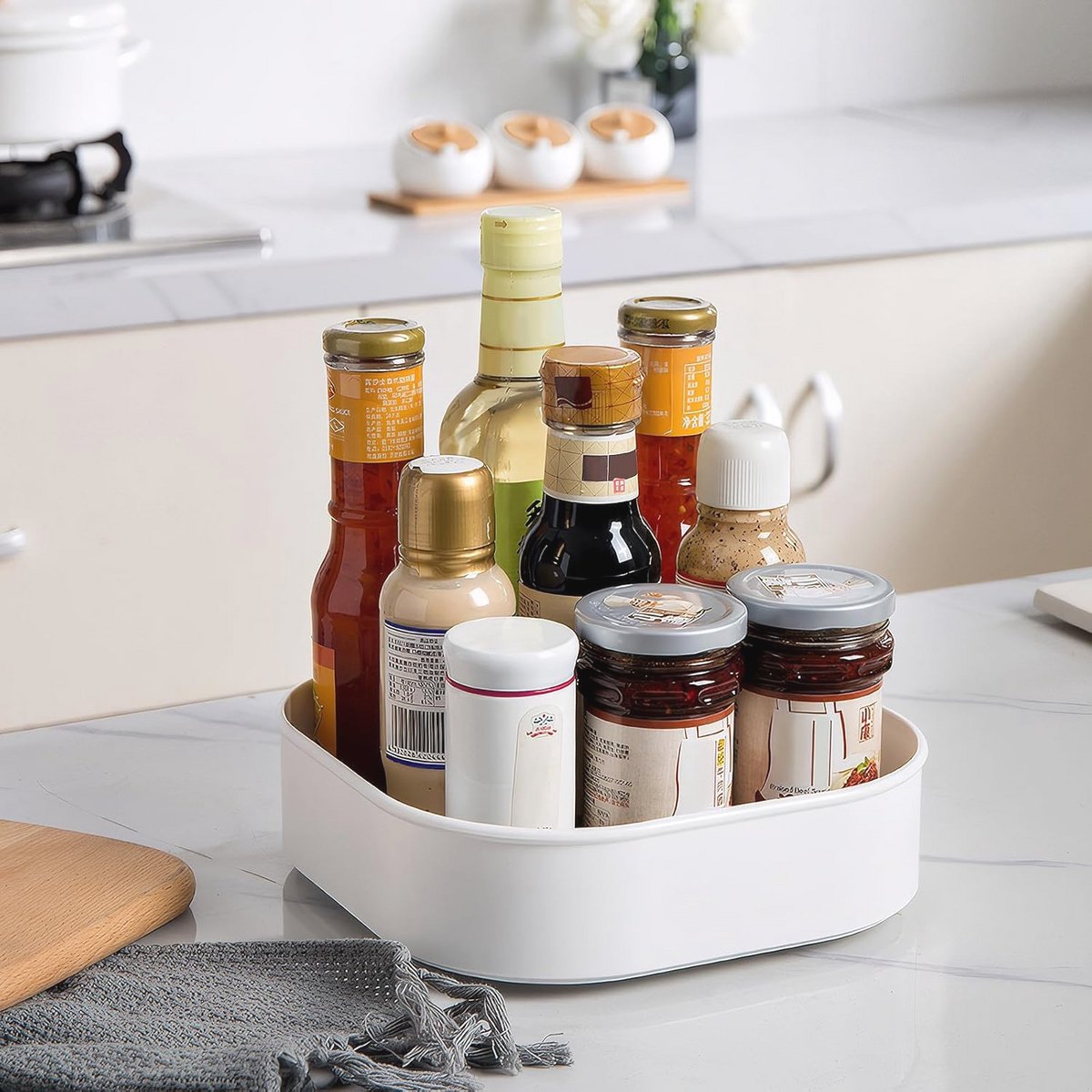 Multifunctioneel 9 Inch Roterende Organizer voor Keuken en Huishoudelijke Opslag