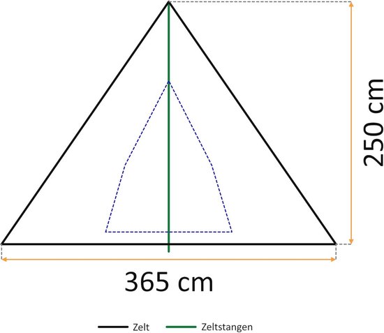 Tipi Tent voor 4 Personen | Indian Tent voor Kamperen en Wandelen | 3000 mm Waterkolom — afbeelding 4