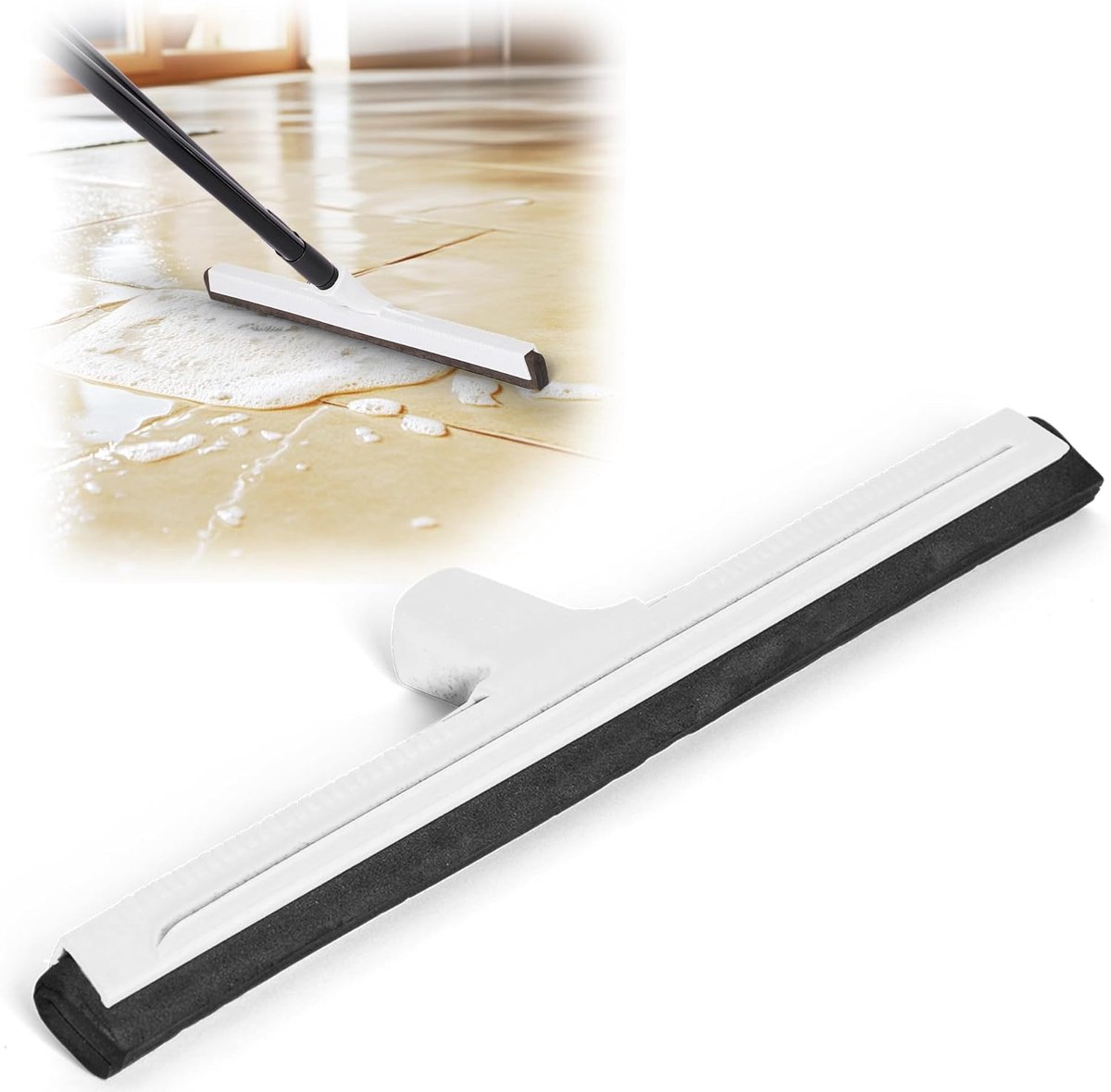 Novaliv watertrekker vloertrekker kunststof 43cm met handgreep schroefplugsysteem douchetrekker douchevloertrekker raam professionele watertrekker schuif voor vloer watertrekker terras