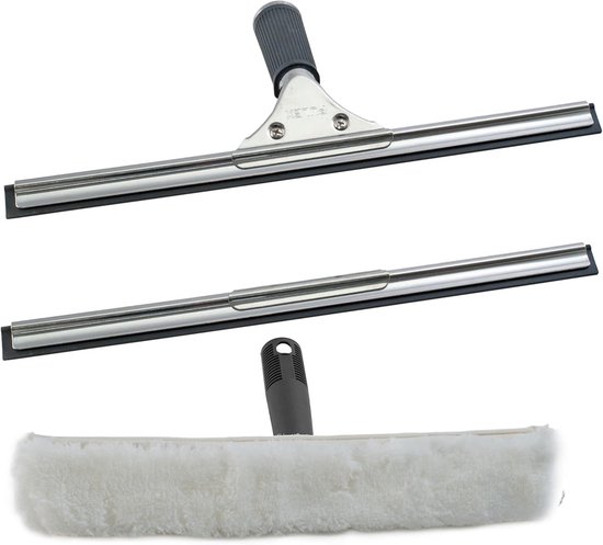 Professionele raamwisser met rubberen lip, 25 cm, zwart, voor douche, badkamer, spiegel