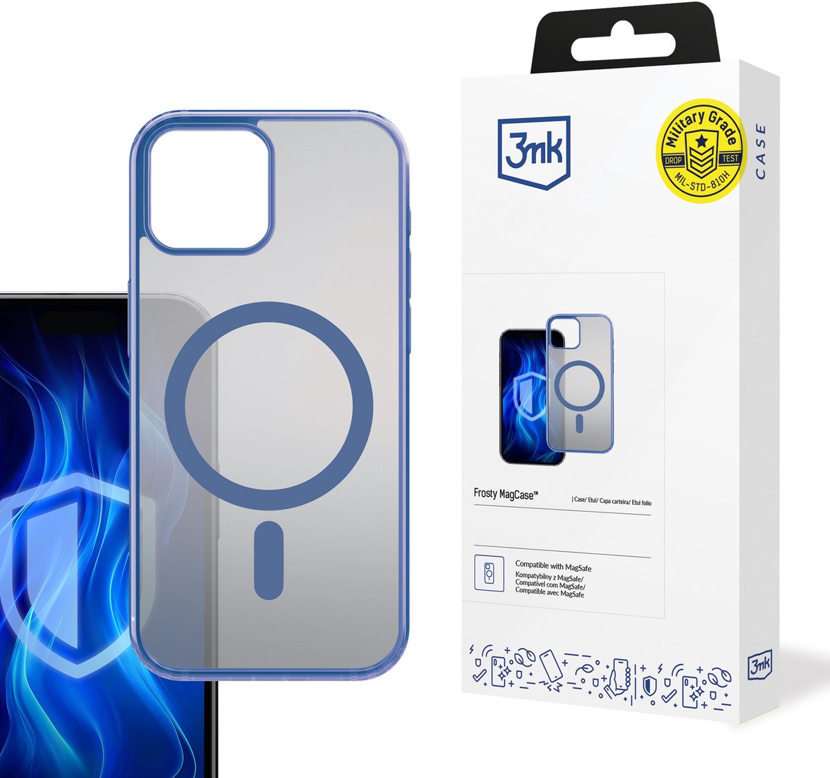 Apple iPhone 13 - 3mk Frosty MagCase Blauw
