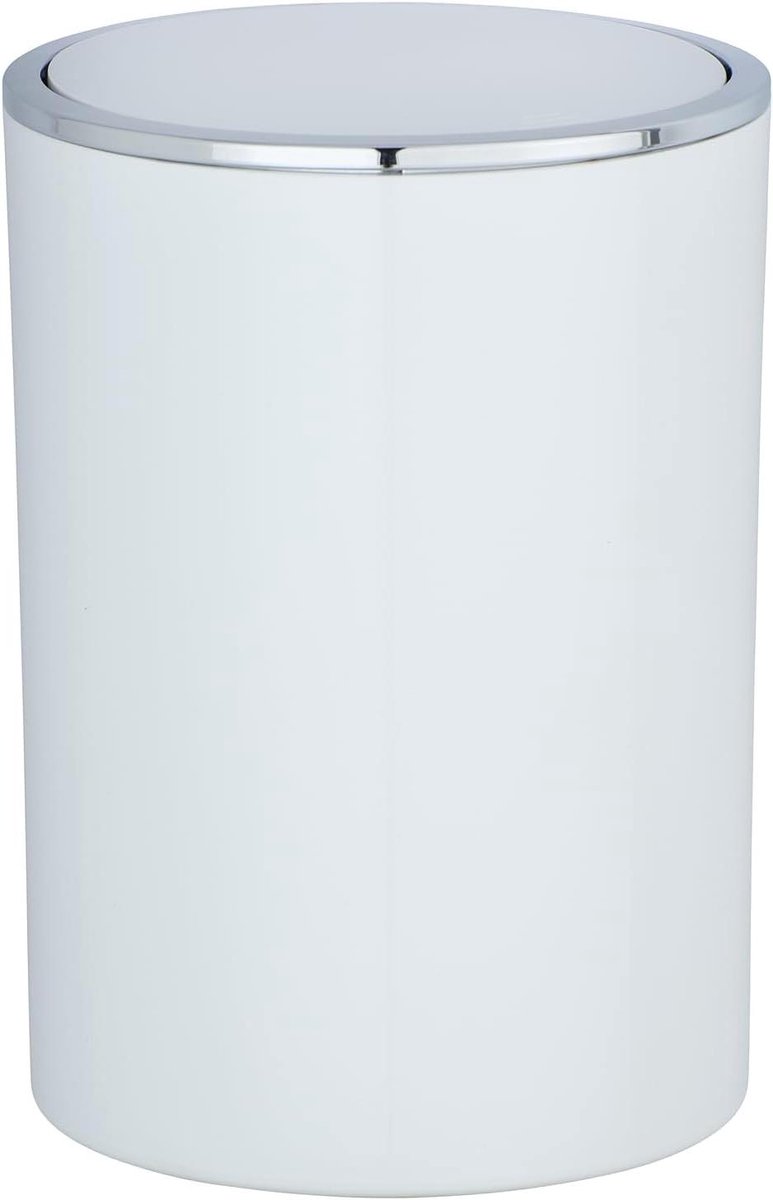 Afvalbak met schommeldeksel - Inhoud 5 L - Diameter 185 x 255 - Wit