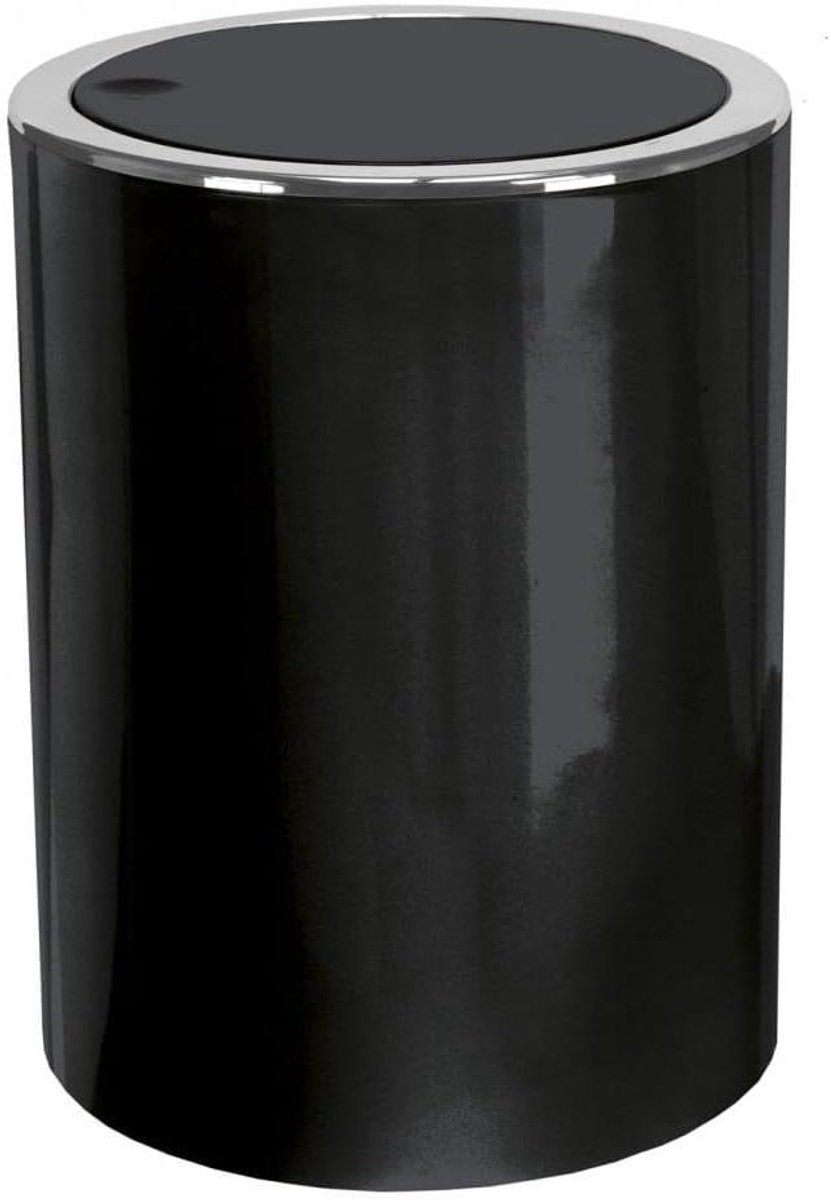 Clap cosmetica-emmer zwart diameter ca. 19 cm hoogte 25 cm