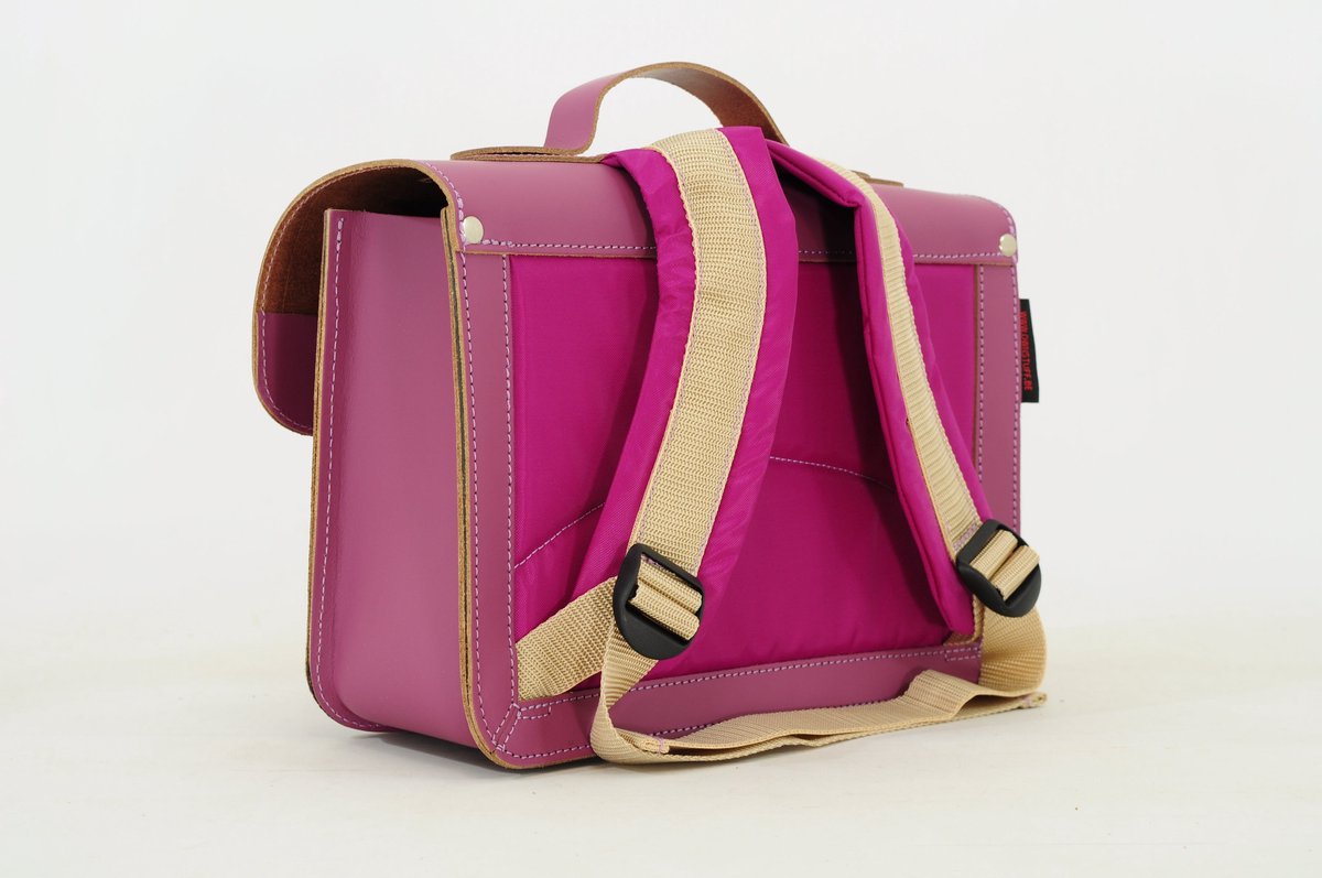 Own Stuff Lederen Boekentas Kleuterschool - 32x23x13cm - Plum