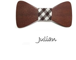 DWIH - houten Vlinderdas - Vlinderstrik van hout - The Moustache inside