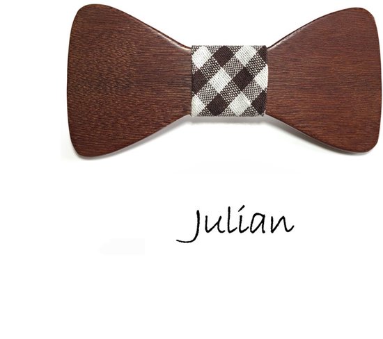 DWIH - houten Vlinderdas - Vlinderstrik van hout - The Moustache inside