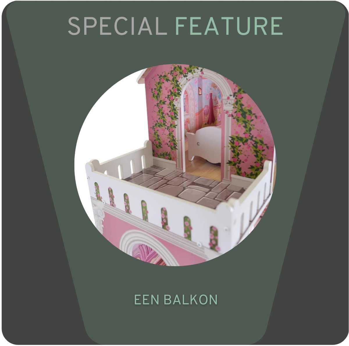 Bandits & Angels Houten Poppenhuis Roze/Blauw Angels City House vanaf 3 jaar 106 cm hoog - Inclusief 10 meubeltjes - Poppen Huis - Poppen Speelgoed — afbeelding 7
