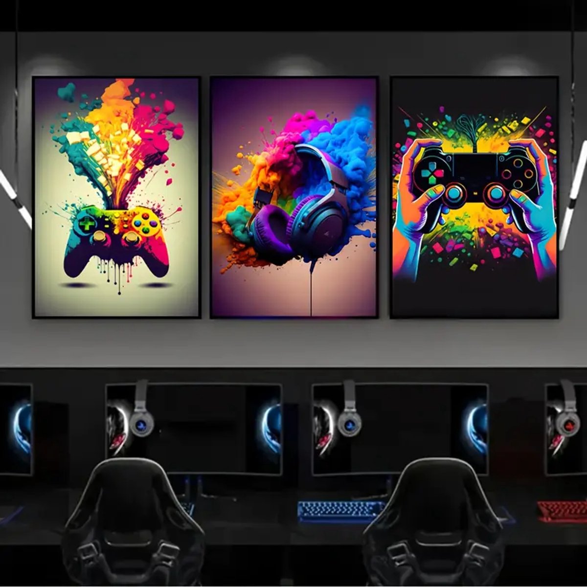 Canvas poster - 3 posters - Gaming life - muurposter - Playstation - Xbox - jongenskamer - grappige poster - muur poster - Kado - Zonder lijst - Posters - Vintage posters - Trendy