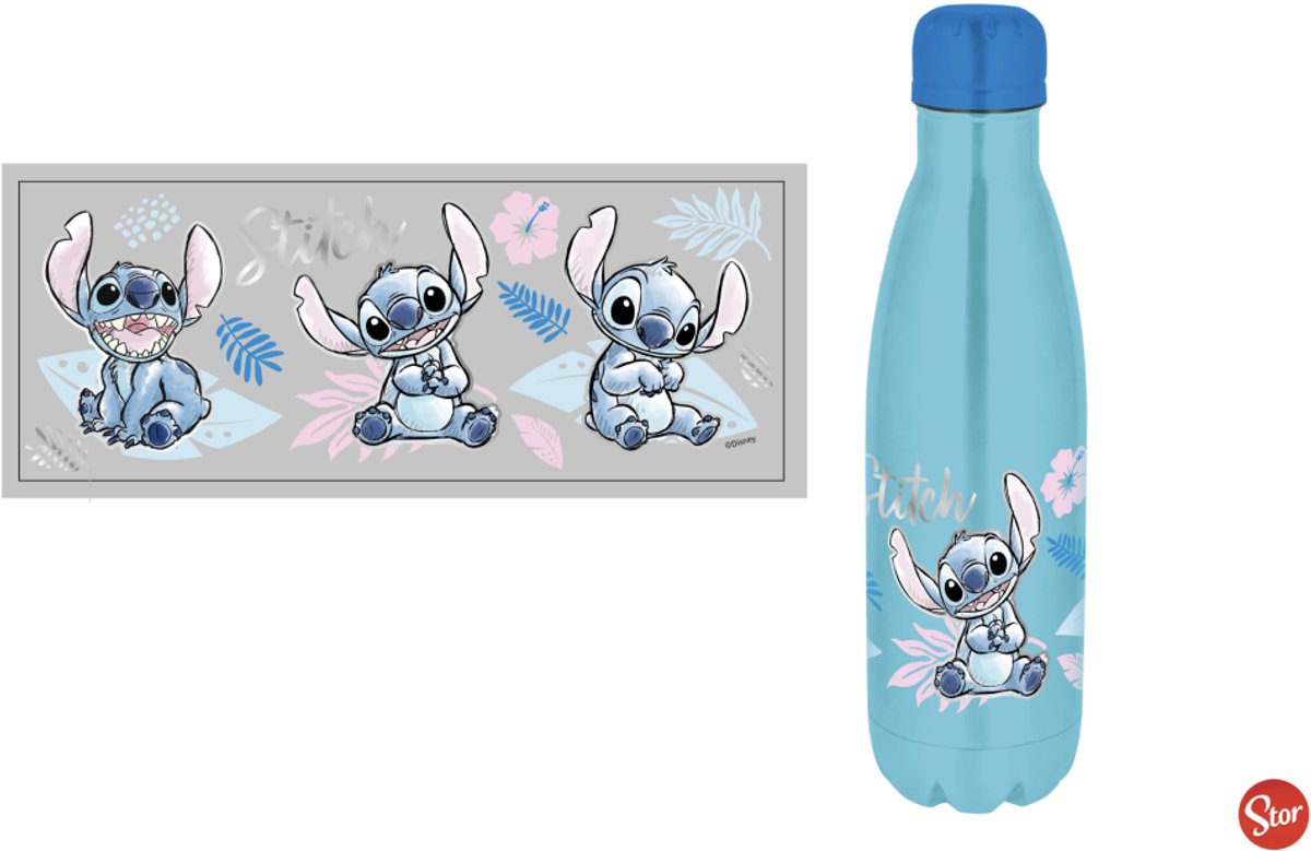 STITCH - Watercolor Blue - Stainless Steel Fles - 780ml - Drinkfles
