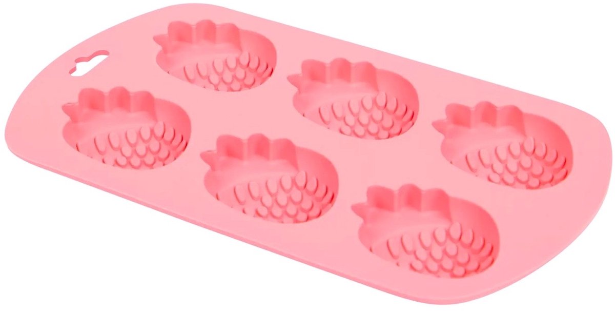 Ijsblokjesvorm - Aardbei - 6 vormen - Ijsvormpjes - silicone - Donker roze