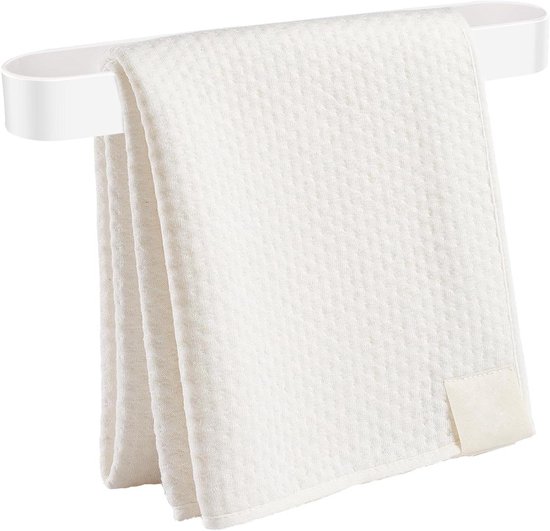 Inovra - Porte-serviettes mural auto-adhésif et à visser de 40 cm pour salle de bain et Cuisine (Wit)