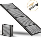Opvouwbare Hondenloopplank van Furley’s – Loopplank voor dieren - Antislip & Veilig – Aluminium – 160cm – Voor Auto & Thuis – 65kg Draagkracht – Met Bevestiging