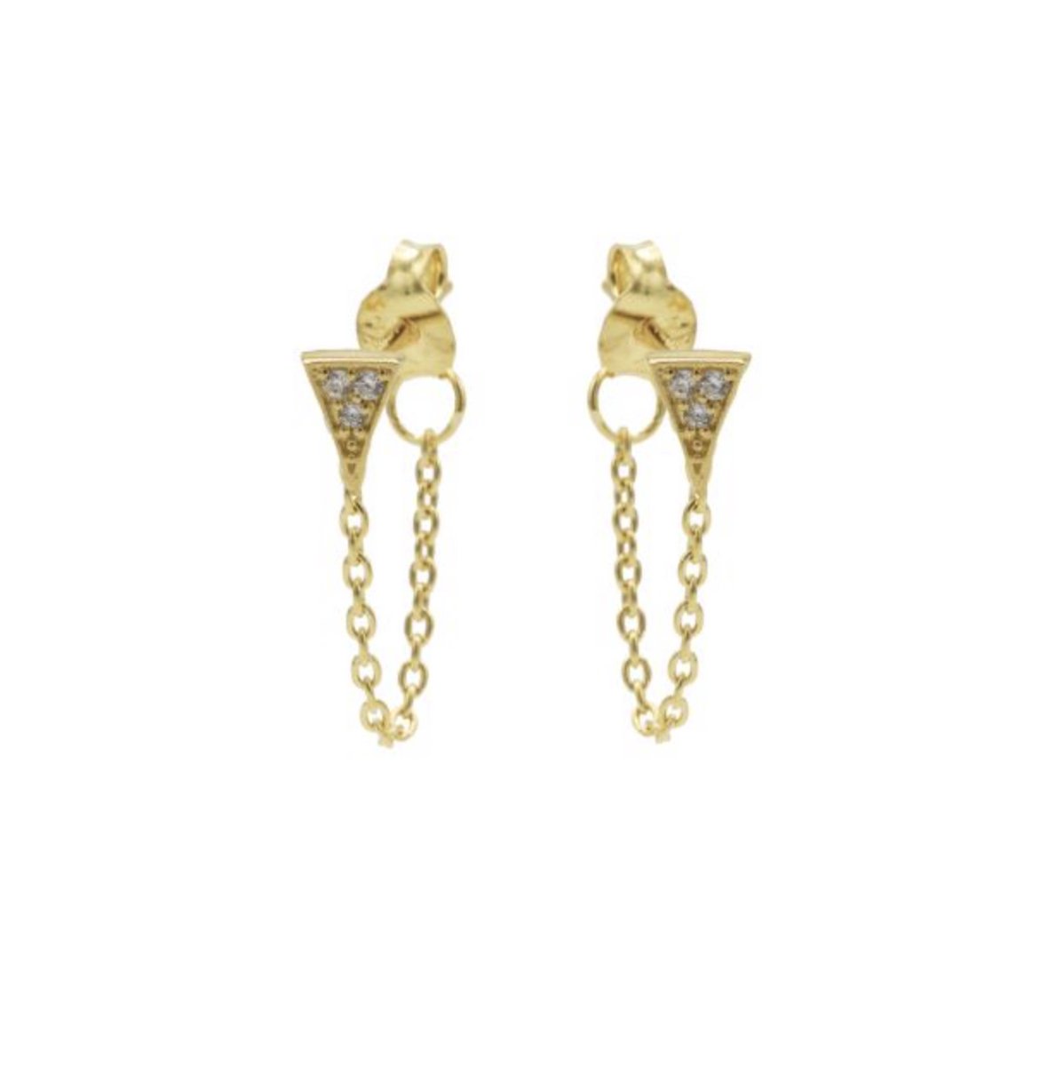 Karma Chain oorbel Triangle M2332 Goud