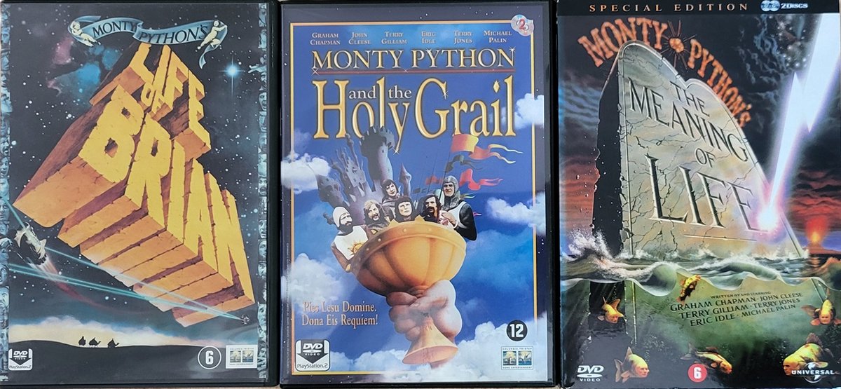 Monty Python - And The Holy Grail / Life Of Brian / Meaning of live ( 3 aparte films )