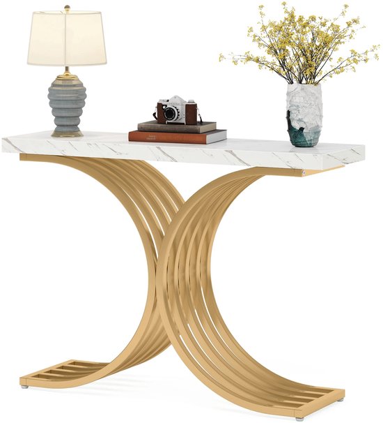 Costway – Console d'entrée en faux marbre 100 cm – Cadre