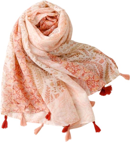 Dames Sjaal - Sjaal Dames - Zomersjaal - Voorjaarssjaal - Lichte Sjaal - Dunne Sjaal - Mode Sjaal - Shawl -Retro Roze - 170 x 75 cm