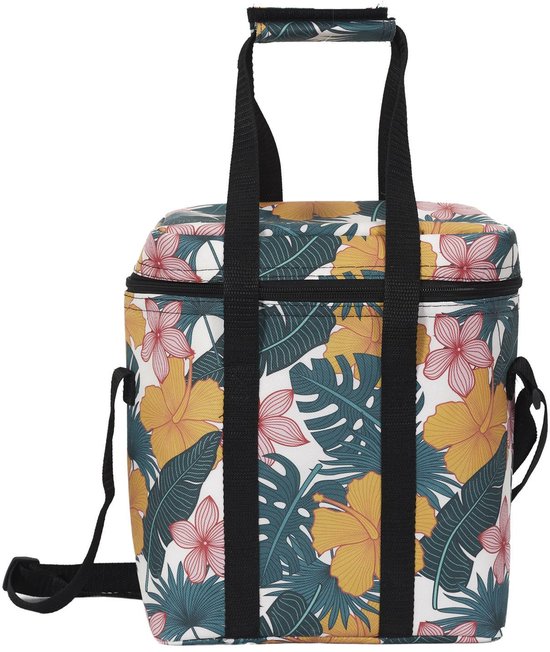Cook Concept Koeltas Tropical Leafs - voor lunch en drinks - 12L - 30 x 15 x 25 cm - geel van Merkloos — afbeelding 2