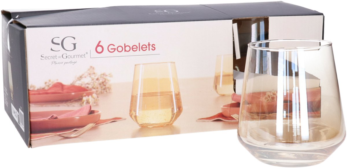 Secret de Gourmet Drinkglazen Olga Crystal - 12x stuks - amber ..., حجم الصورة 1200x580