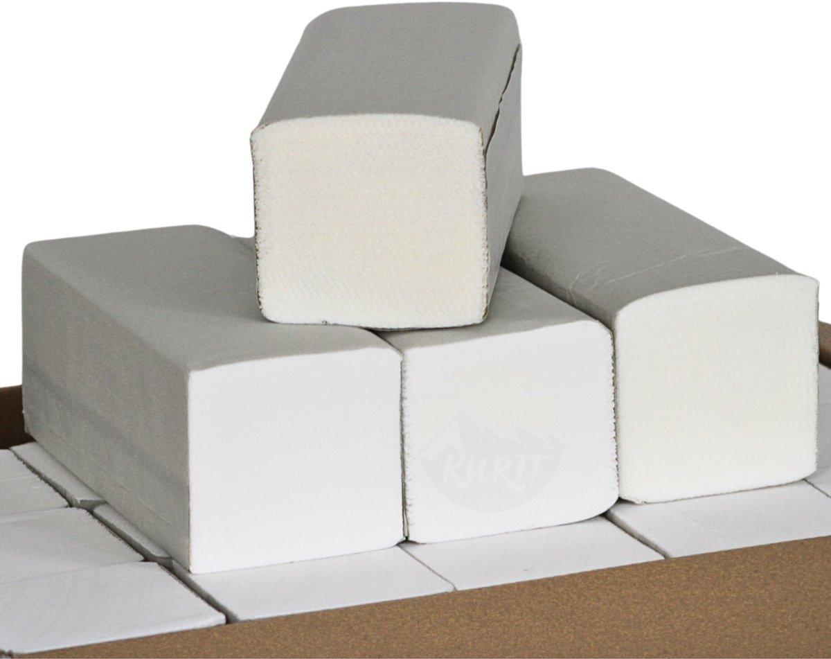 Goedkoopste KURTT Papieren handdoekjes 2-laags, 3200 vellen 24 x 21 cm cellulose wit, Z vouw papieren handdoekjes 2 laags, handdoekjes papier