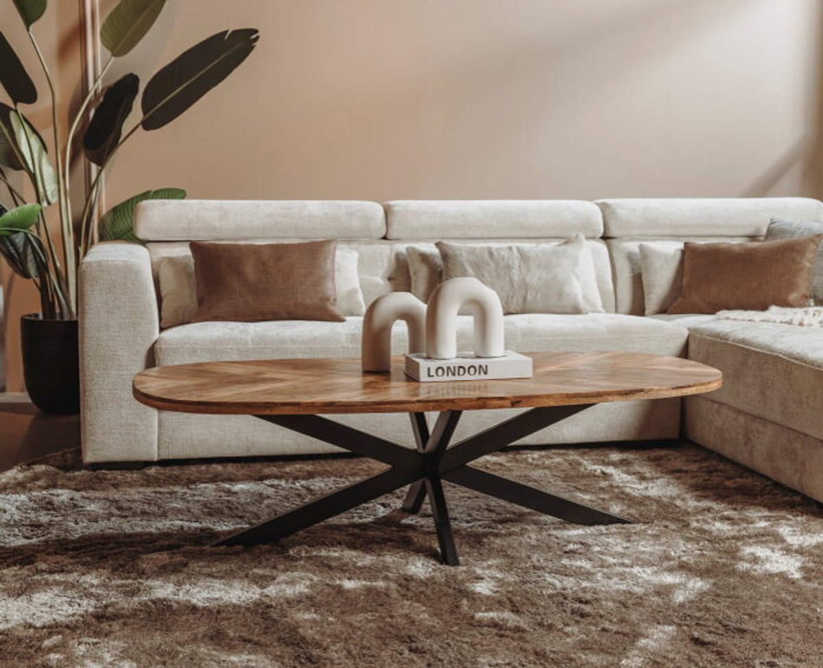 Tower Living Salontafel Silvi Naturel 130cm