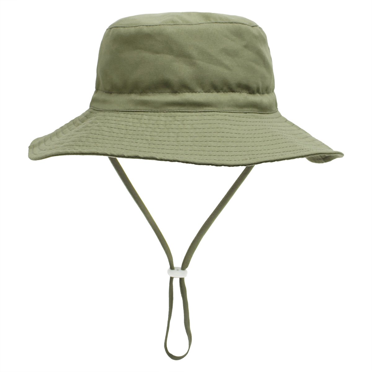 1 stuk baby zonnehoed en zonnebril, UV-bescherming UPF 50+ en brede rand vissershoed voor kinderen, zonbeschermende zomer emmerhoed met verstelbare kinband, strandhoed voor meisjes en jongens（S：48-50cm） - Legergroen