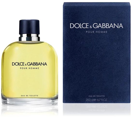 Dolce & Gabbana Pour Homme Eau de Toilette 200 ml spray met een donkerblauwe doos.