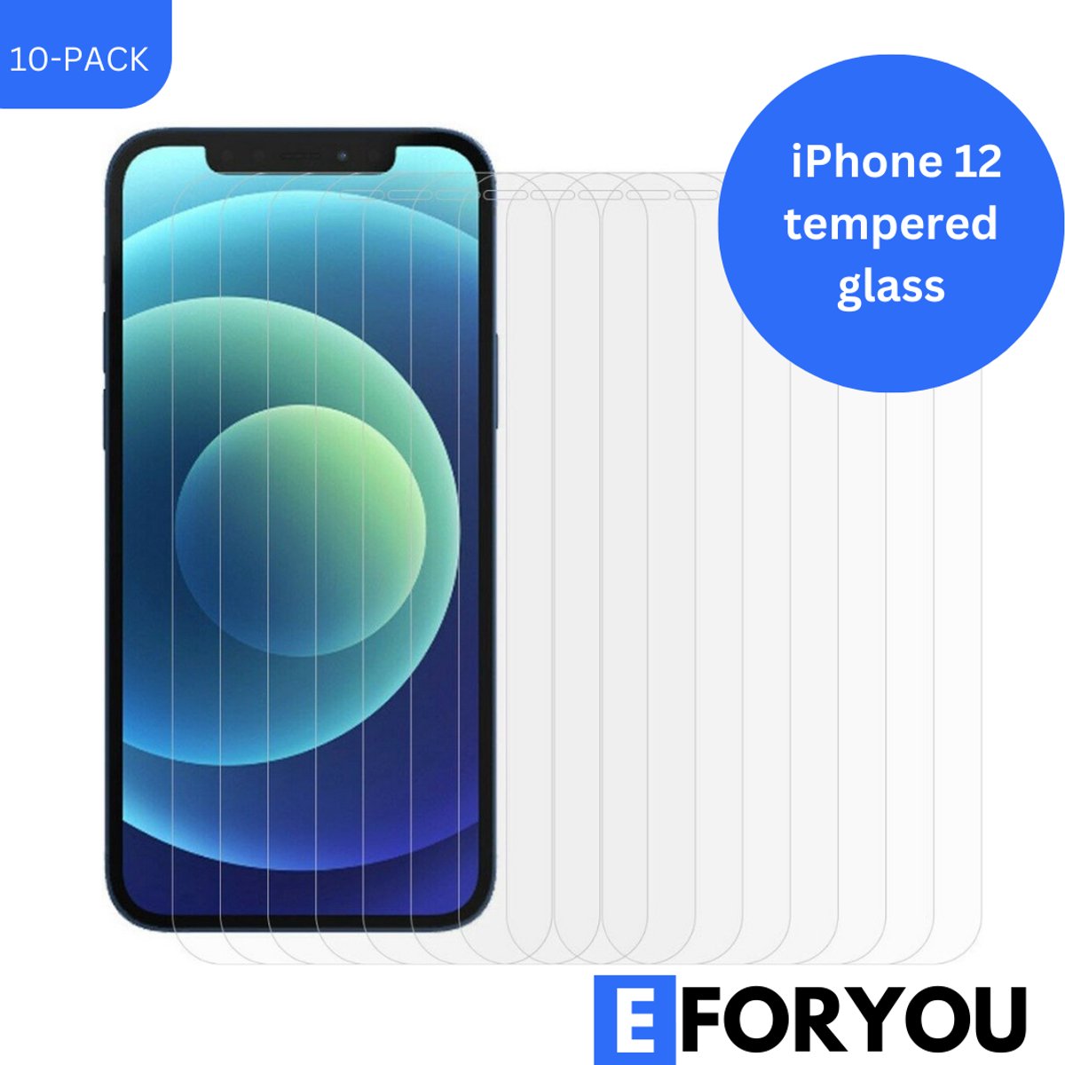 iPhone 12 / 12 Pro Transparante Gehard Glas Screenprotectors Ultieme Bescherming 10-Pack