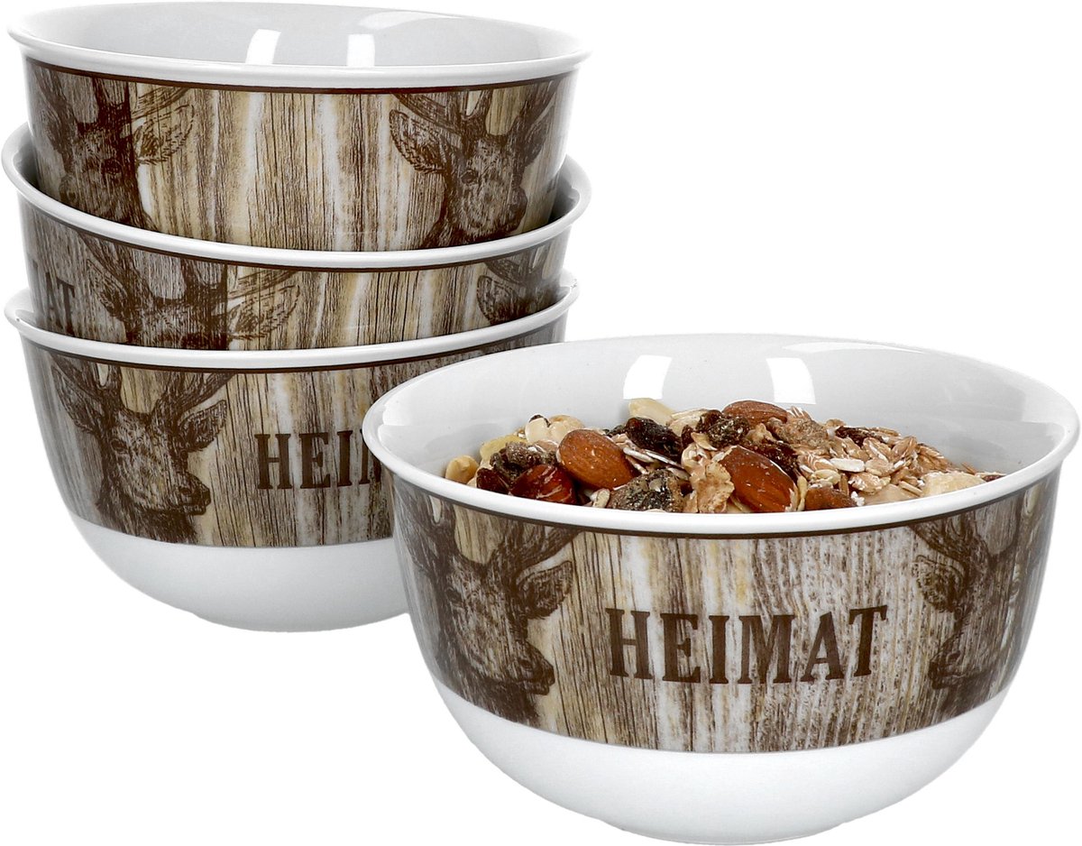 Set van 4 kommen diep 14cm Heimat Hirsch Chalet - Ritzenhoff 407693