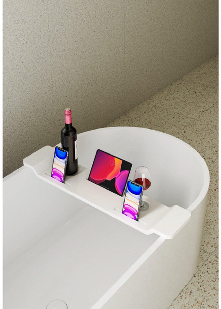 FugaFlow Eccelente Acces Badrek - 86x18x4.8cm - solid surface - mat wit