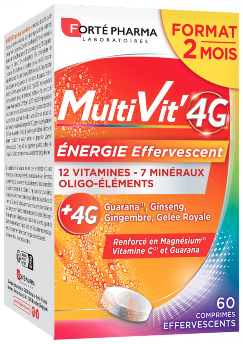 Forté Pharma MultiVit'4G Energy 60 Bruistabletten