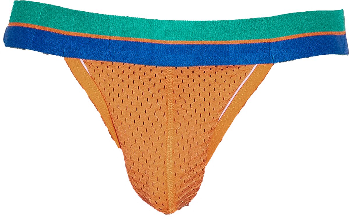 CODE 22 Bright Mesh Jockstrap Orange - MAAT L - Heren Ondergoed - Jockstrap voor Man - Mannen Jock