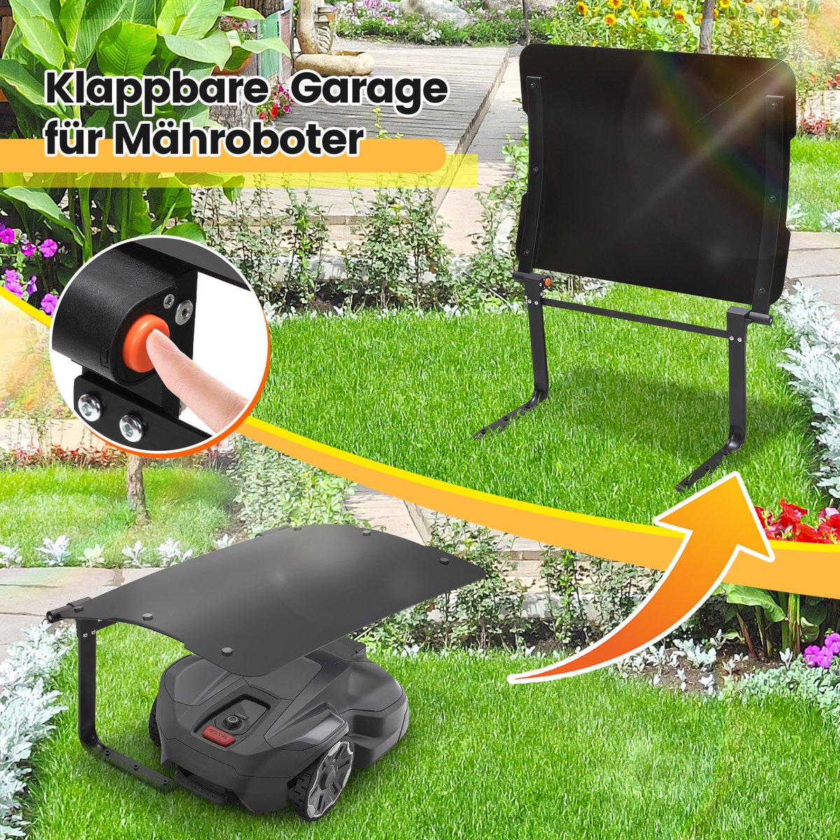 Afbeelding 3 van Garage voor robotmaaier Grasmaaier Garage Inklapbare Professionele Carport Robotmaaier Huis Dakbedekking Robotmaaier