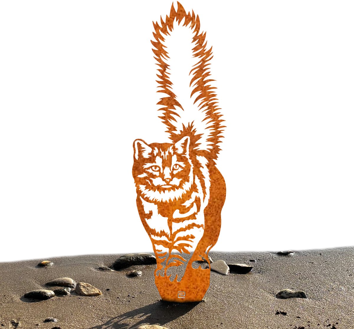 Opvallende Kat Tuindecoratie – Metaal Silhouet – Cortenstaal – Cadeau voor Tuinliefhebber – Voor in gras of grond - Grondsteker - Lokale Productie - Steelhouet