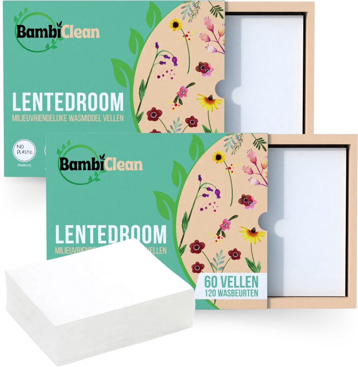Goedkoopste BambiClean Wasstrips Voordeelverpakking Lentedroom - 240 wasbeurten - Milieuvriendelijke Wasmiddeldoekjes - Wasmiddel Strips Proefpakket
