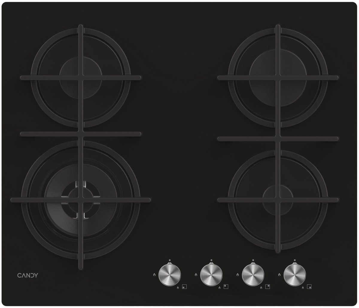 Candy CDK6GF4WEKB Zwart Ingebouwd 59.5 cm Gaskookplaat 4 zone(s)