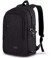 TRVLMORE Rugtas - 25L - 15,6 Inch - Laptop Rugzak met USB - Schooltas - Heren en Dames - Tas - Levenslange Garantie - Diep Zwart