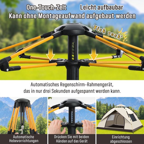 Automatische Campingtent voor 1-2 Personen - Lichte Douchetent met UV-Bescherming voor Strand en Outdoor Activiteiten — afbeelding 3