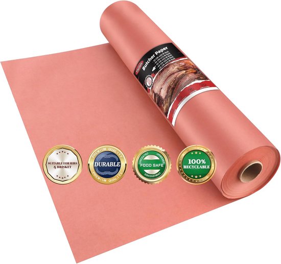BigKing Slagerpapier roze, butcherpapier, sterk BBQ kraftpapier (45 cm
